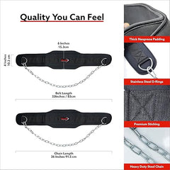 Dip Belt Weight Lifting Dipping Belt Body Building Gym Training Powerlifting Workout Back Support for Men & Women