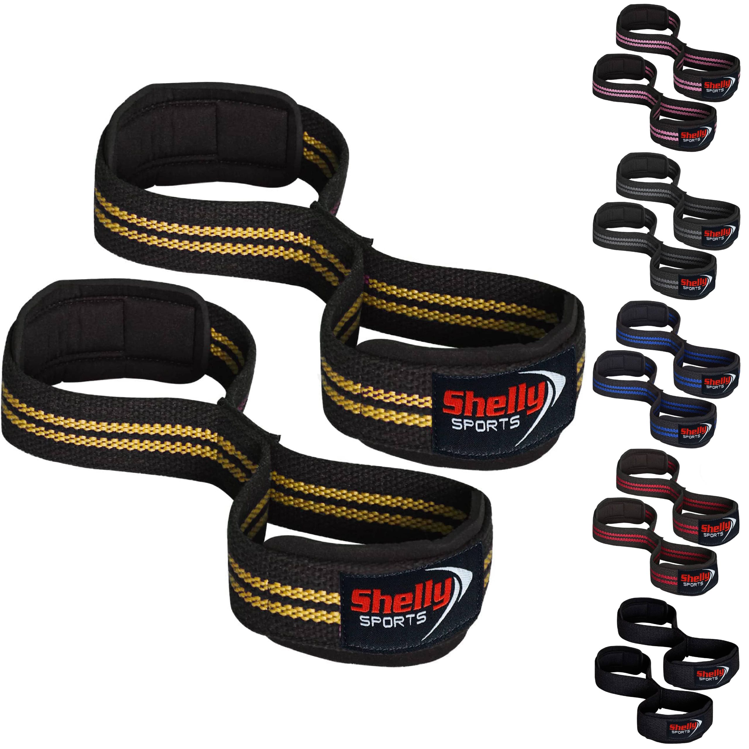 Shelly Weight Lifting Straps Figure 8 with Padded Cuff Wrist support Training Gym Straps Support Workout